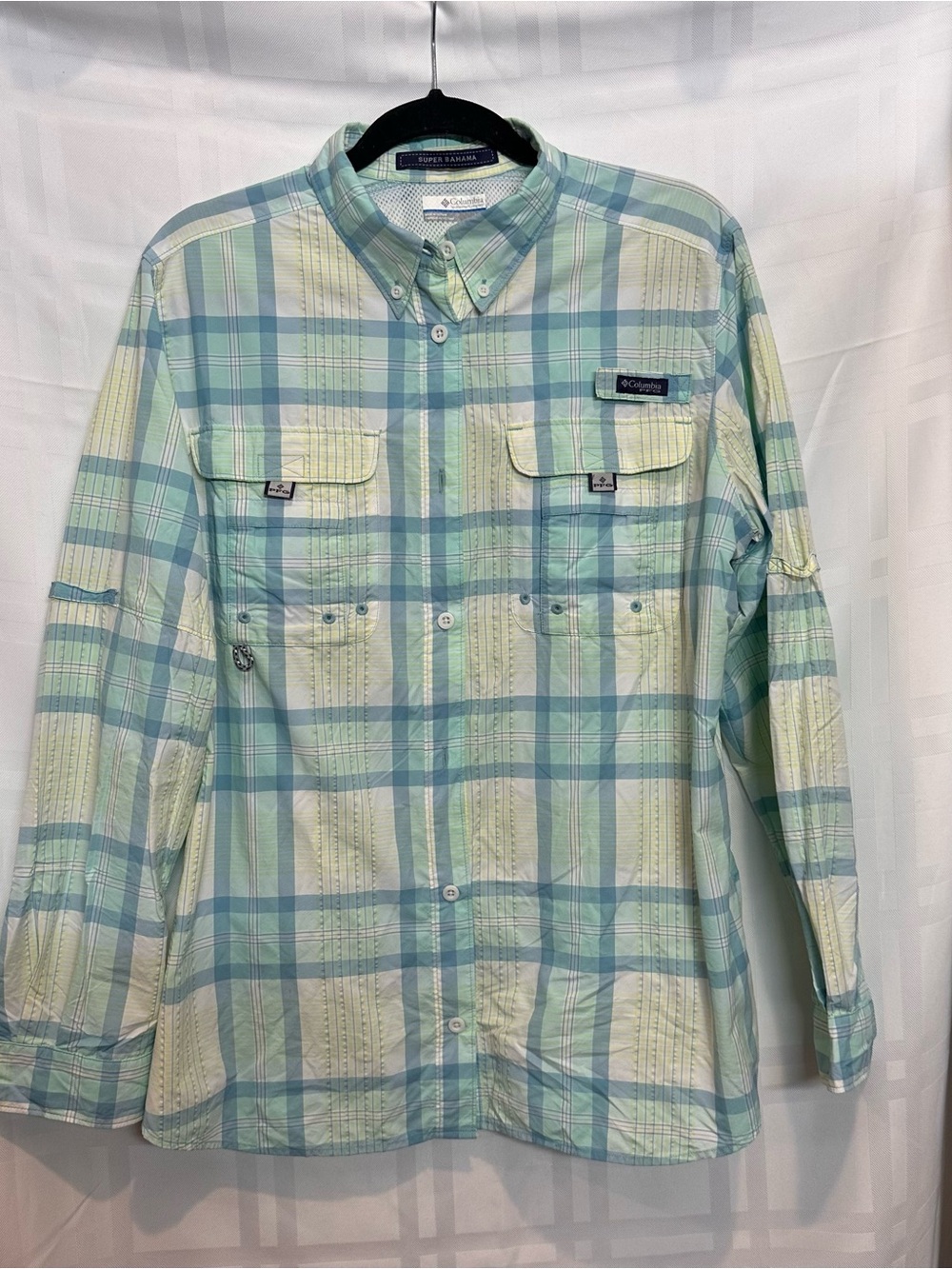 Columbia PFG Super Tamiami Shirt Mens Plaid Long Sleeve